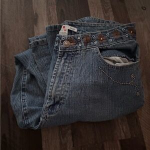 Lee Women's Blue Boot Cut Jeans with Embroidery